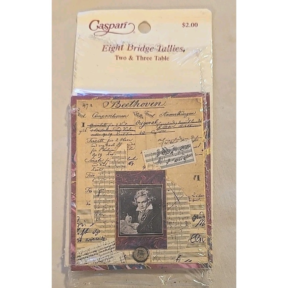 Caspari Composers Bridge Tallies BT47 Beethoven Pack NOS Vintage New